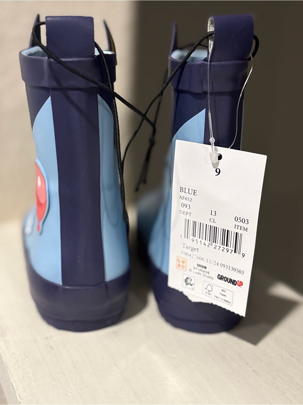 NEW Ground Up Bluey Rain boots Unisex Kids Toddler Size 9 - Picture 4 of 6
